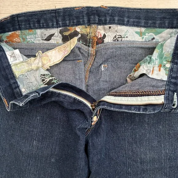 Vtg Artful Dodger Bishops Island Jeans Embroidered Baggy Y2K Streetwear 34W/34L